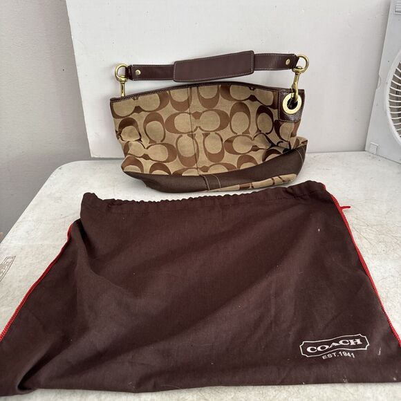 Coach 10627 Black Gray Jacquard Signature Canvas Bucket Bag Tote Purse - Picture 1 of 16